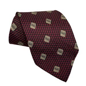 Giorgio‎ Armani Cravatte Red Geometric Silk Men's Necktie Made in Italy